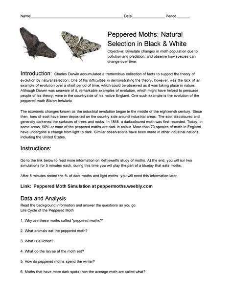 peppered moth game|natural selection peppered moth worksheet.